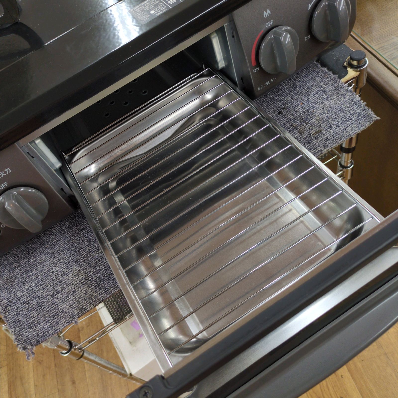 J221 ☆Rinnai☆LPガスコンロ☆水無し片面焼きグリル