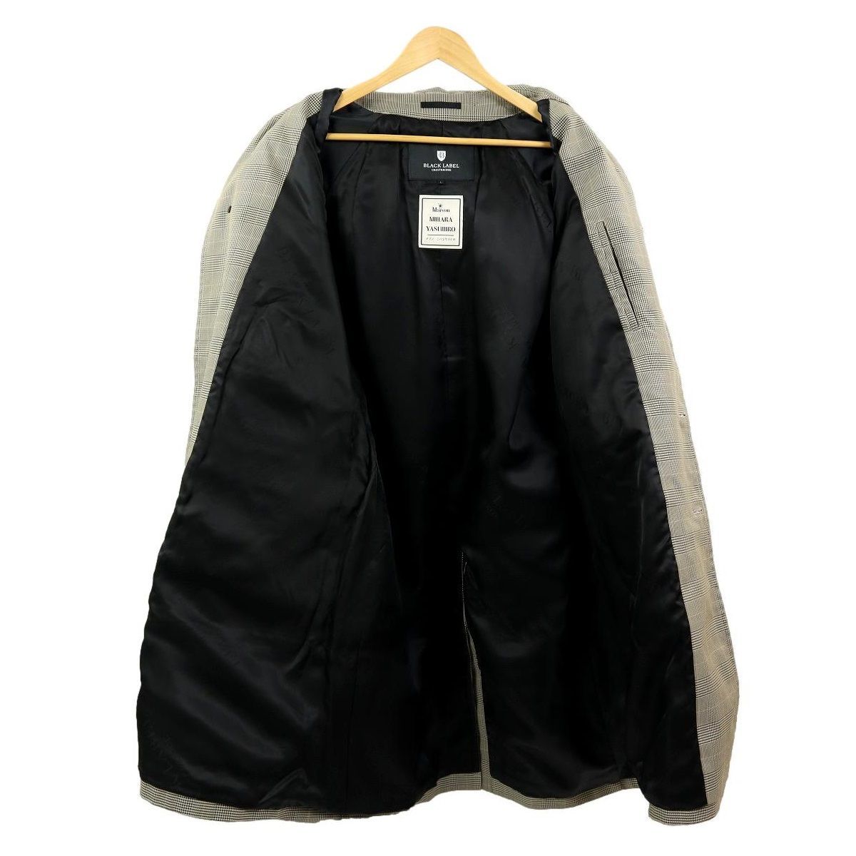 【B1551】【新品】【サイズLL】BLACK LABEL CRESTBRIDGE×ミハラヤスヒロ ブラックレーベルクレストブリッジ ステンカラーコート チェック