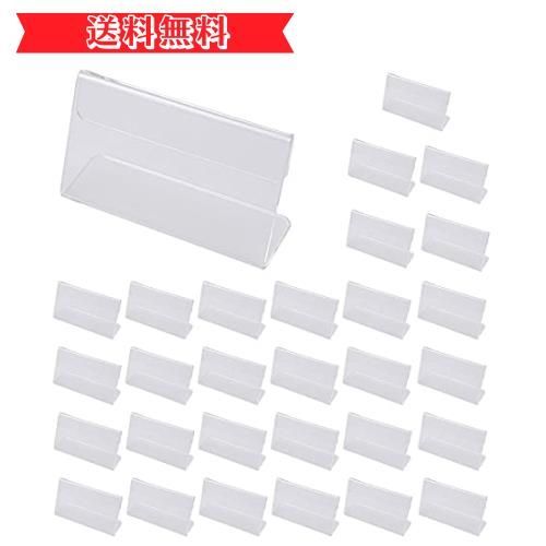 Happy-shops ポップ スタンド L型 アクリル ショップ カード 立て 値札 プレート 6×4cm 30枚 セット