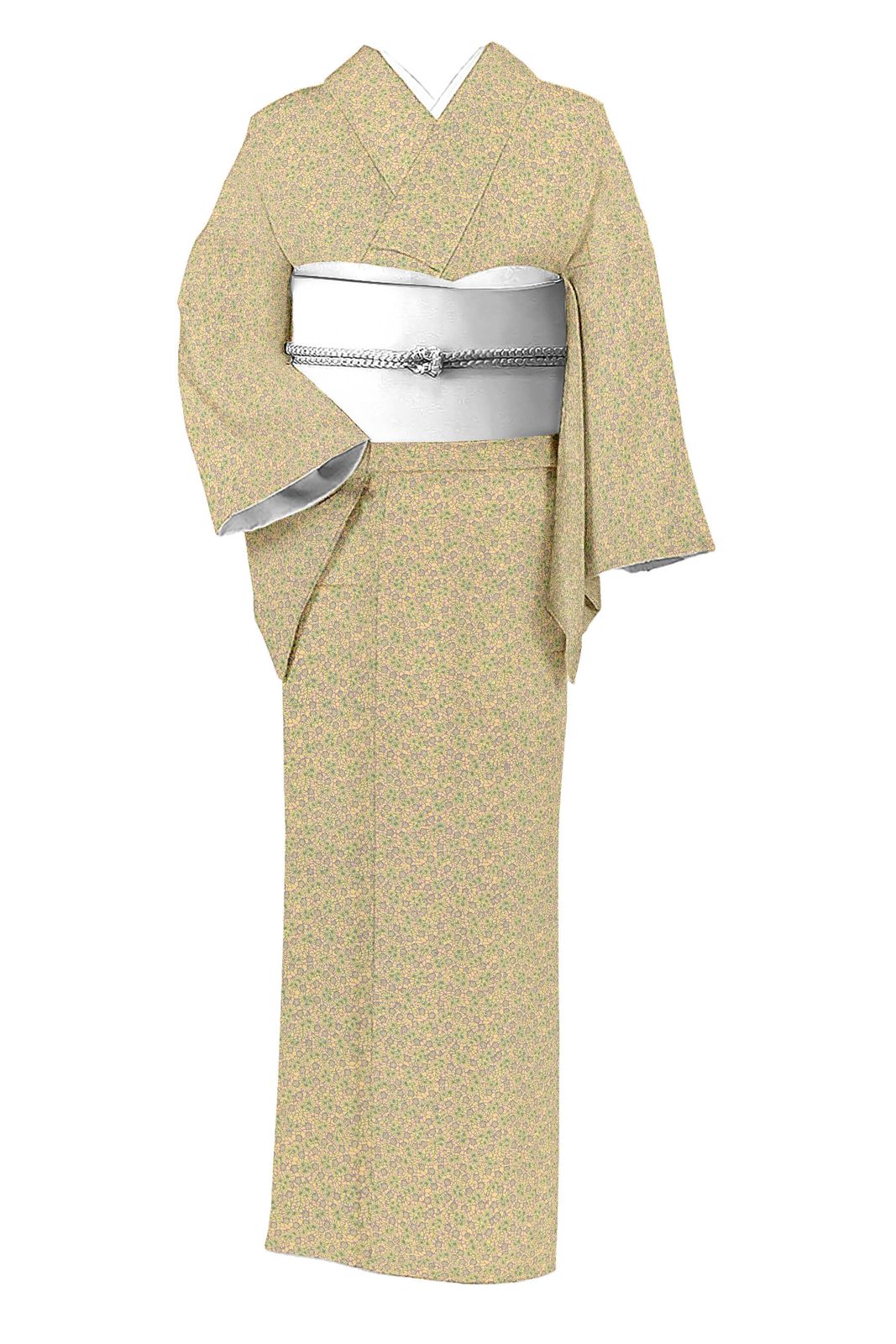 D297 夏着物 訪問着 一つ紋 萩 紗紬 正絹 萩 着物