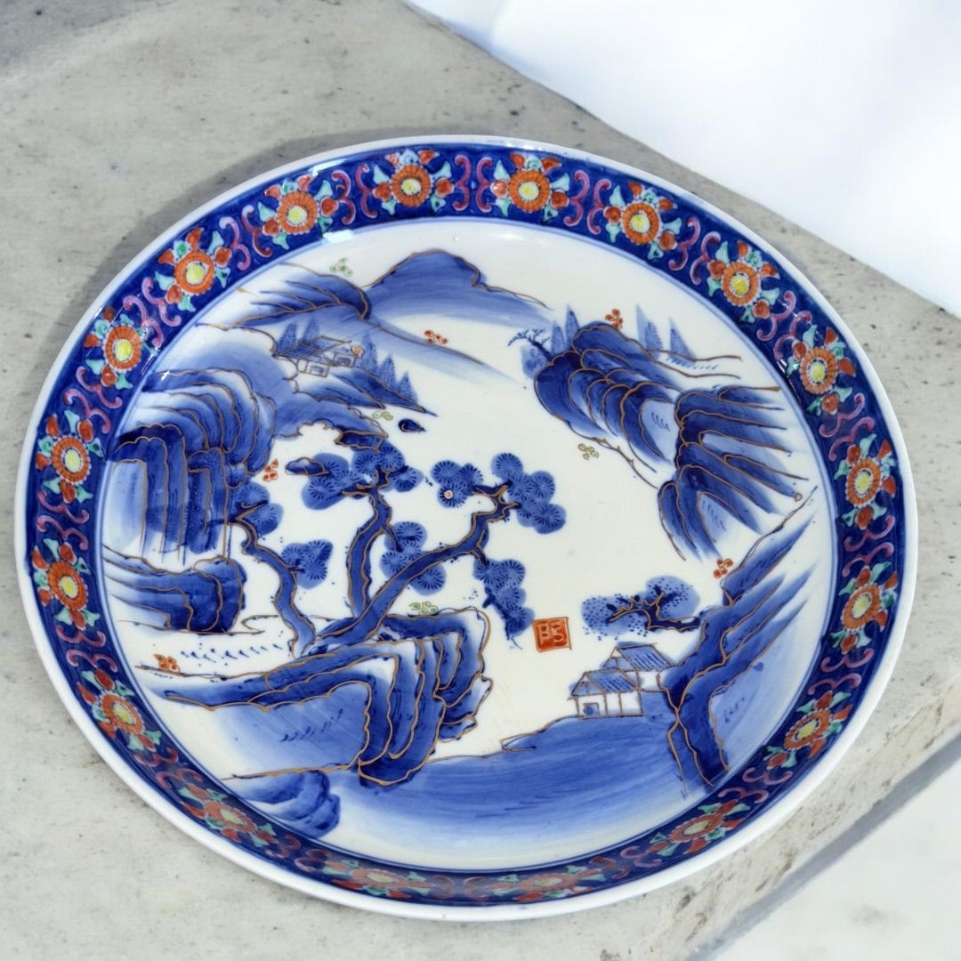 伊万里　古伊万里　大聖寺伊万里　鉢　色絵　獅子の図　花の図　太明 伊万里 古伊万里 大聖寺伊万里 鉢 色絵 獅子の図 花の図 太明