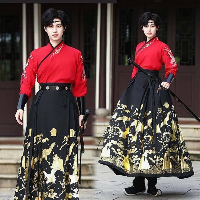 高品質 文化祭 男女兼用漢服唐装 豪華漢服 2点セット ハロウィン カップル中華 漢服 コスチューム メンズ レディース 刺繍 鶴 漢服 漢元素 大きいサイズ S BJ1003ML03 ハロウィン