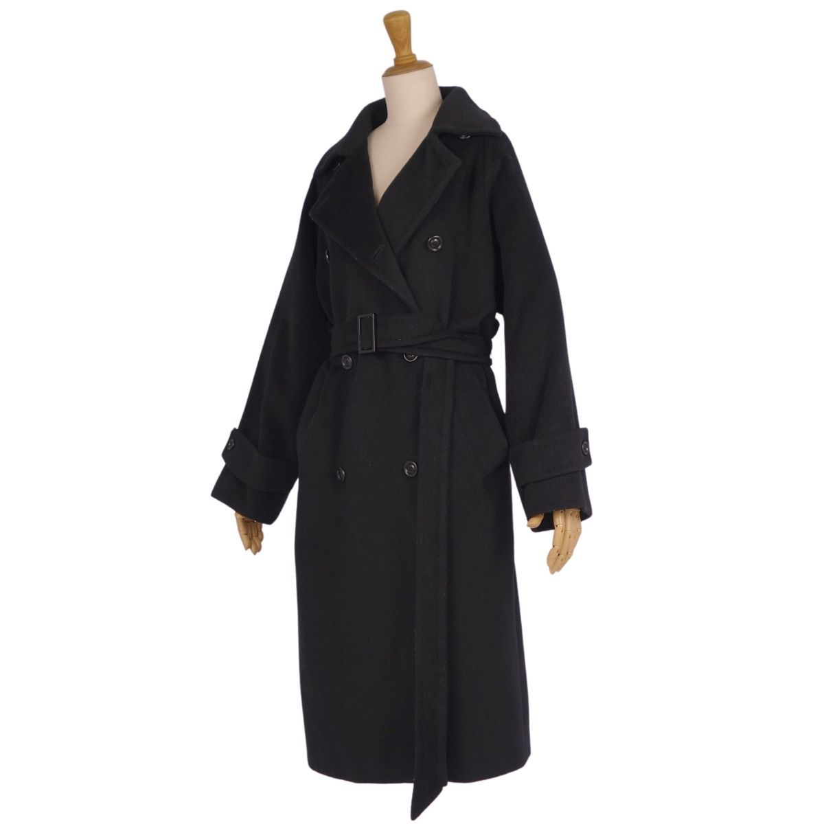 美品 マックスマーラ Max Mara コート 白タグ ベルト付き ロングコート