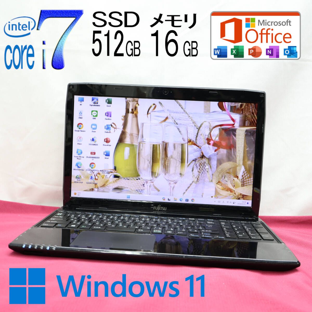 ☆中古PC 最上級4世代4コアi7！新品SSD512GB メモリ16GB☆WMA1 Core i7 