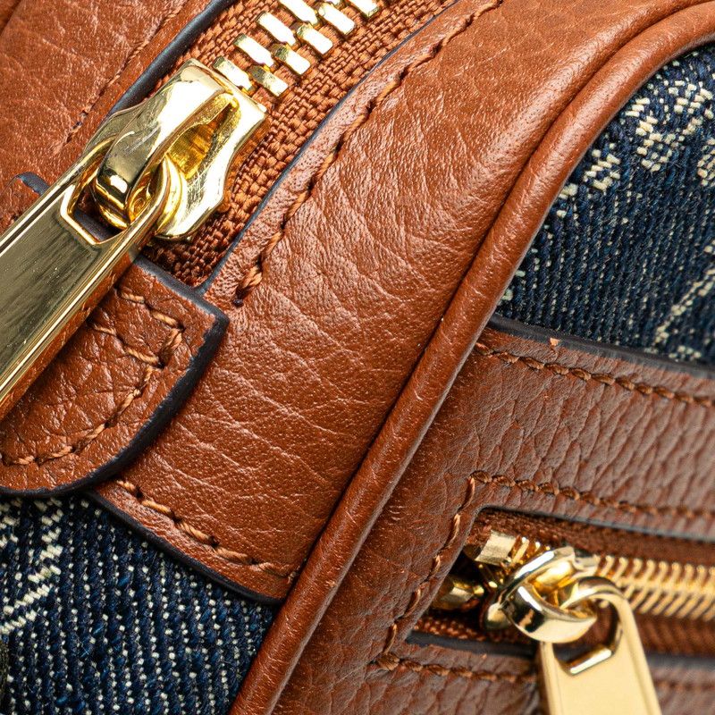 GUCCI ネイビー デニム ショルダーバッグ