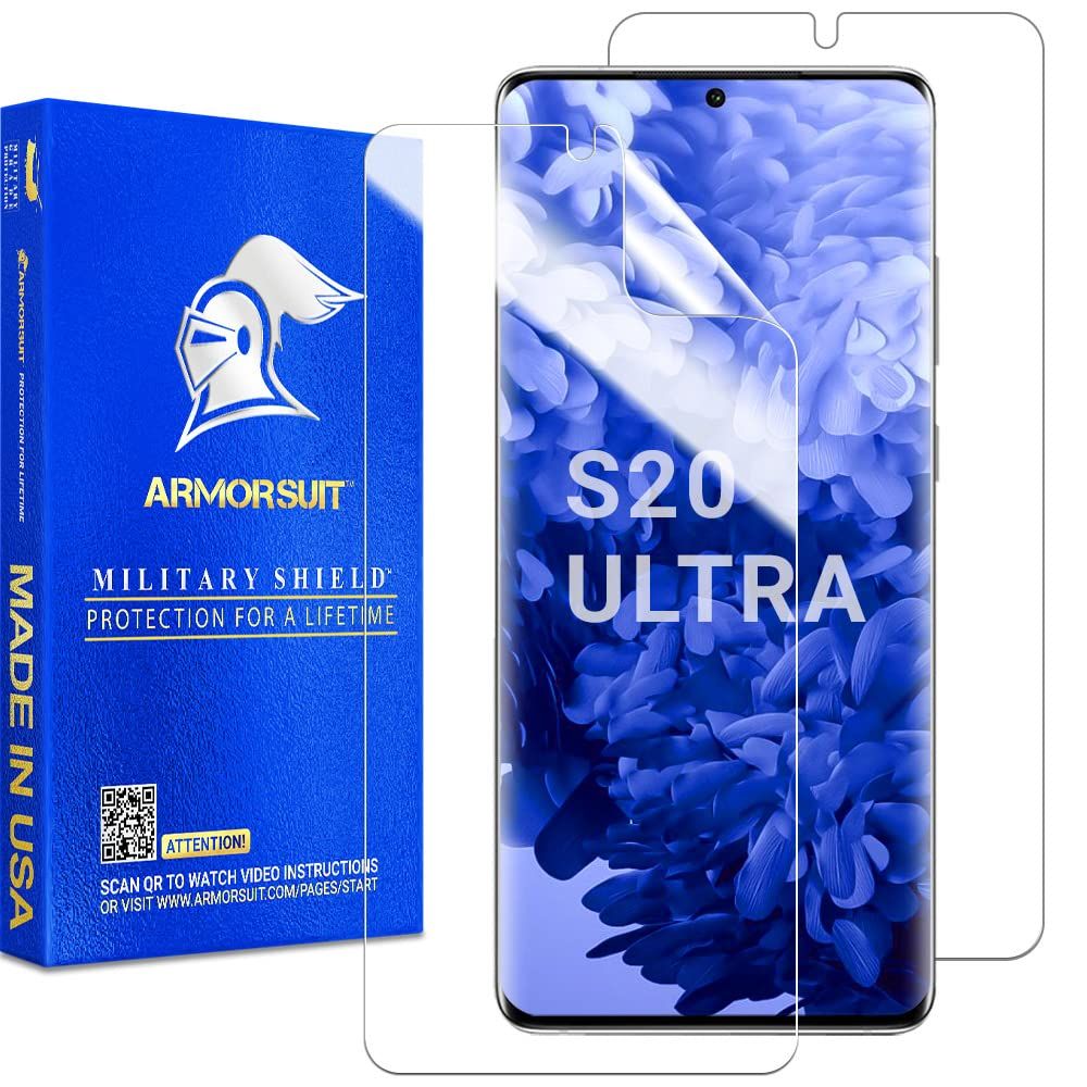 ArmorSuit (アーマースーツ) ミリタリーシールド スクリーンプロテクター Samsung Galaxy S20 Ultra 5G 6.9インチ用デザイン ケースにぴったりフィット 超音波指紋認証対応 気泡防止 HD 透明フィルム