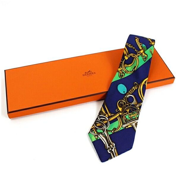 HERMES - エルメス シルク ネクタイ スカーフ柄 中古 ABランク
