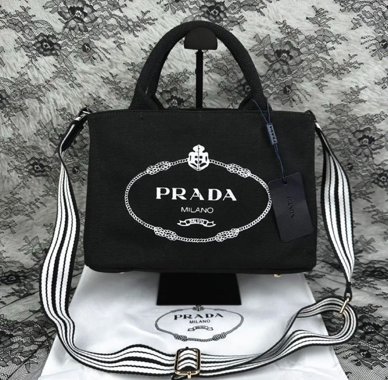 美品箱付き プラダ カナパ ハンドバッグ トートバッグ PRADA - メルカリ 