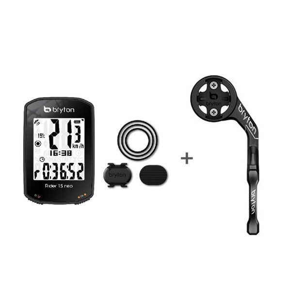 2点セット bryton ブライトン Rider15 NEO C ケイデンスセンサー付 + アルミ製 アウトフロントマウント 自転車 サイコン 
