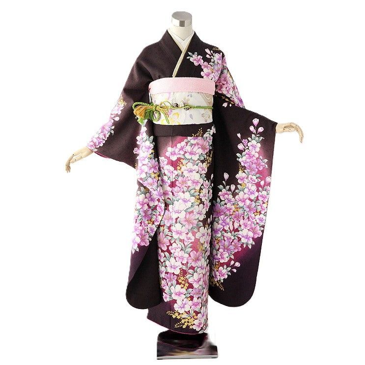振袖 身長149-164cm 茶 br-001