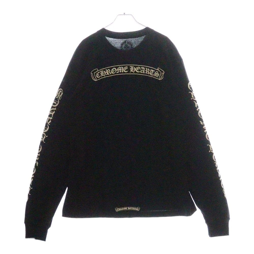 美品 クロムハーツ スクロールロゴ ロングスリーブ カットソー 黒 CHROME HEARTS クロムハーツ CH Scroll Logo Long Sleeve L/S