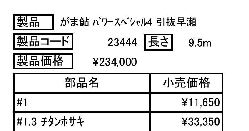 がま鮎 パワー 4 引抜早瀬 9.5m 1.3 チタンホサキ