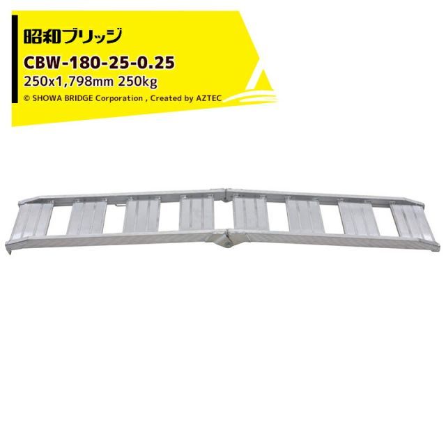 昭和ブリッジ アルミブリッジ 折りたたみ式 CBW型 250kg|1本 有効幅250x全長1 798 管理機用 鉄ホイール ゴムホイール用 CBW-180-25-0.25