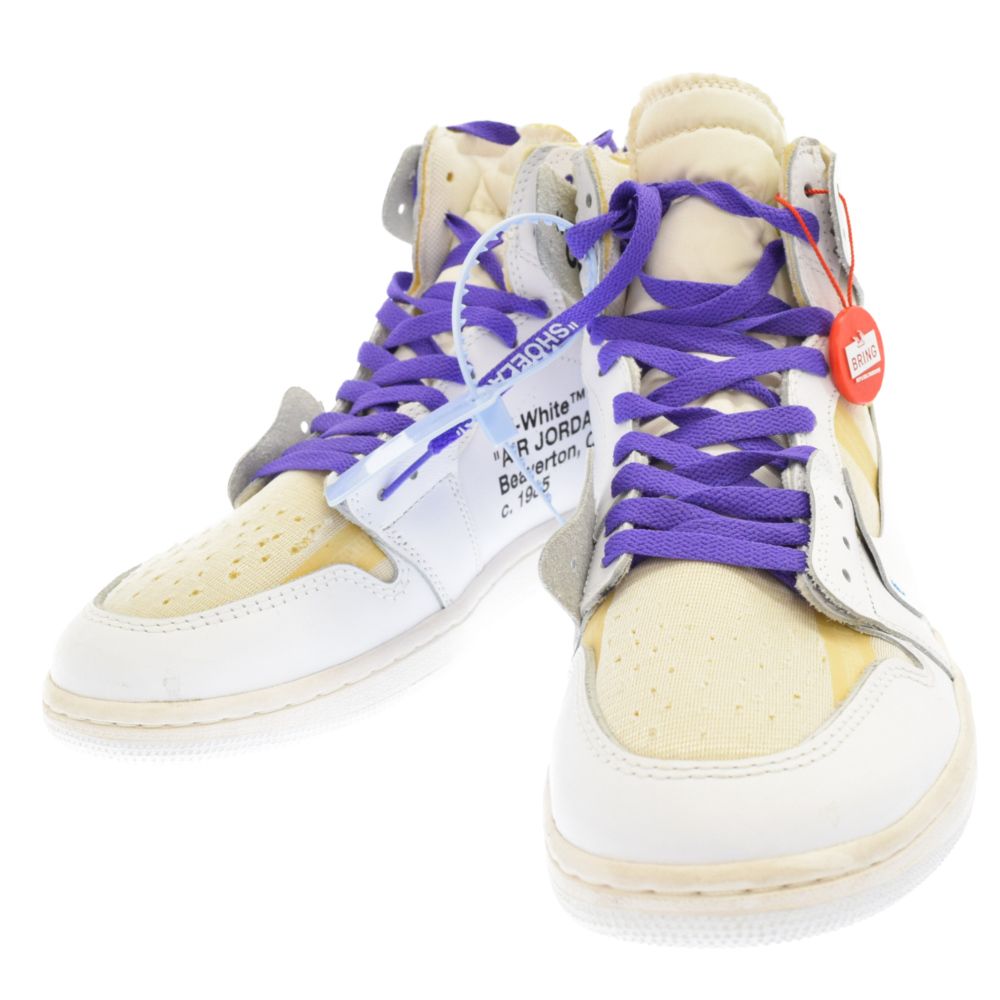 NIKE (ナイキ) ×OFF-WHITE EU限定 AIR JORDAN 1 RETRO HIGH NRG オフホワイト ヨーロッパ限定  エアジョーダン1レトロオージーハイカットスニーカー AQ0818-100 ホワイト