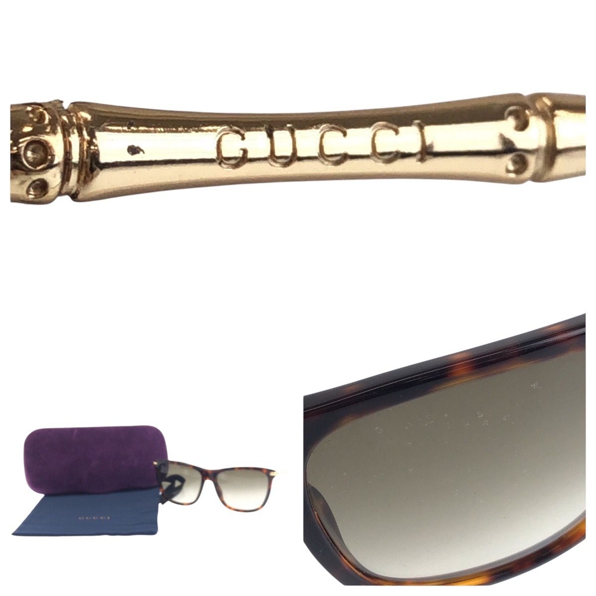 GUCCI グッチ ブラウン ゴールド メタル/プラスチック 11A3F3M  
