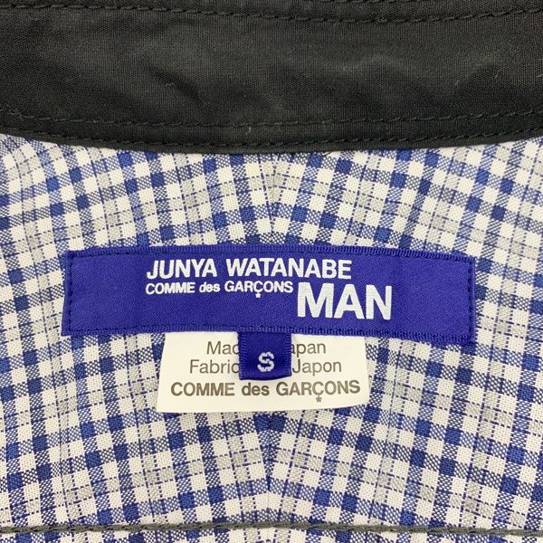 JUNYA WATANABE COMMEdesGARCONS MAN 切替シャツ AD2019 WD-B022 長袖 メンズ Sサイズ ブラック コムデギャルソン トップス DM12851■