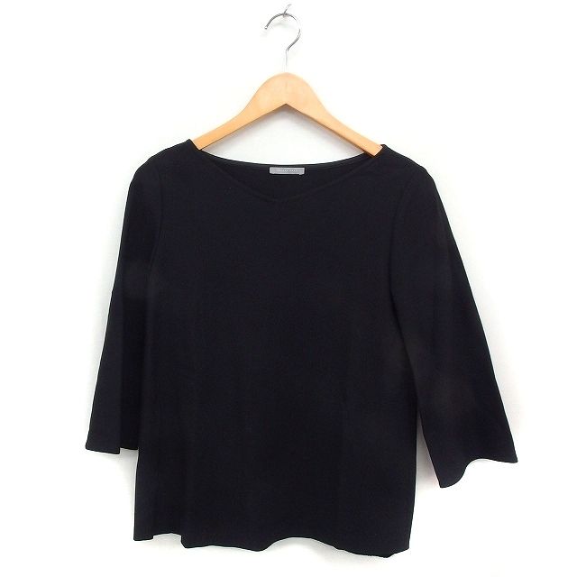 極美品✨セオリーリュクス　異素材切り替え　カットソー　フレア　ブラック 極美品✨セオリーリュクス 異素材切り替え カットソー フレア