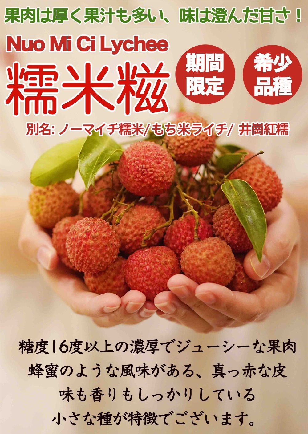 生ライチ 約4kg 箱 もちごめライチ（ノーマイチ糯米）150玉前後 中国産 赤ライチ はちみつの甘さみずみずしい 厳選南国フルーツ フレッシュレイシ  井岡紅糯茘枝 トロピカルフルーツ 家庭用 お中元 贈答用 果物ギフト＜安心の国内検品＞ - メルカリ