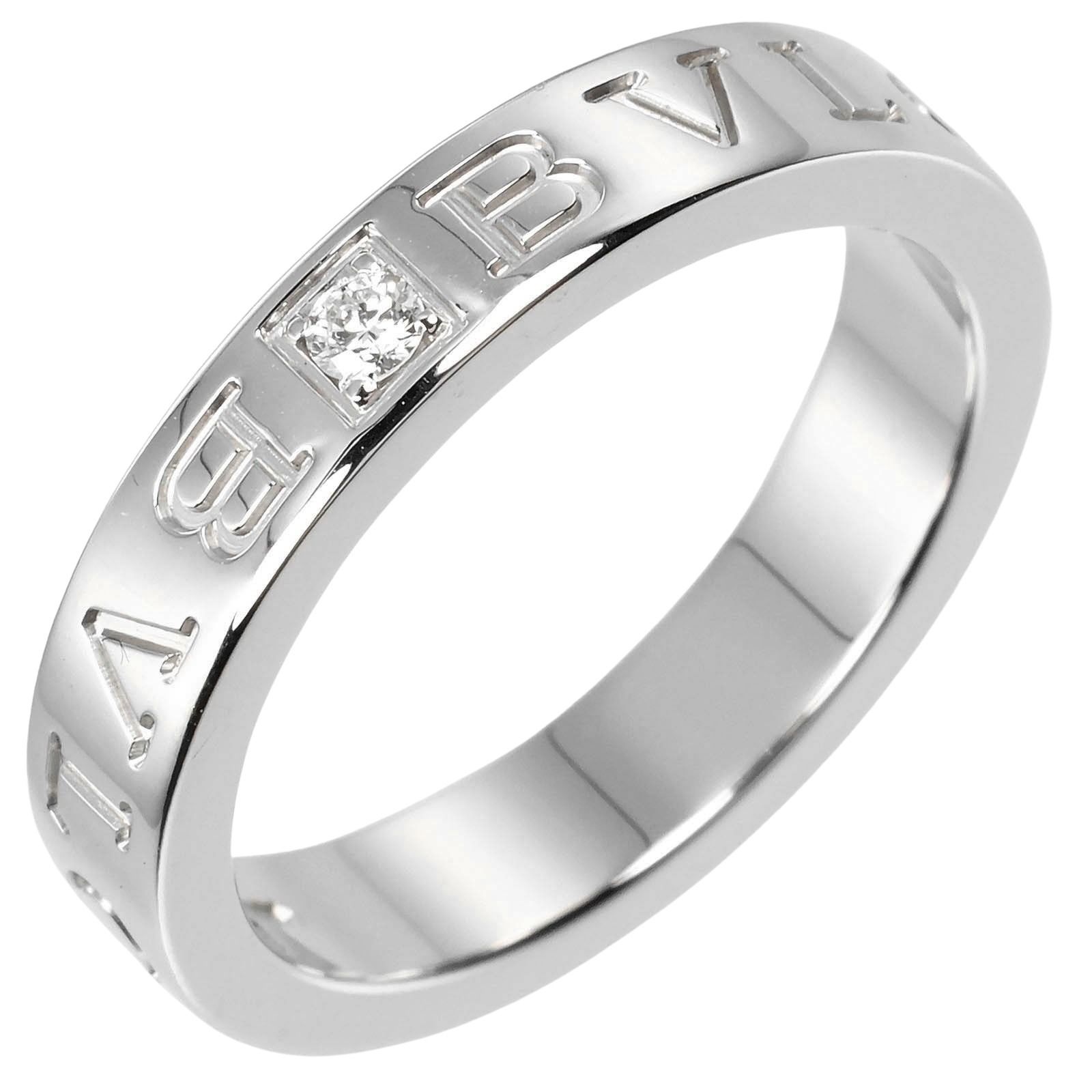 BVLGARI ブルガリ ビーゼロワン エッセンシャル K18ホワイトゴールド×ダイヤモンド 13号 レディース 6.6g リング 指輪