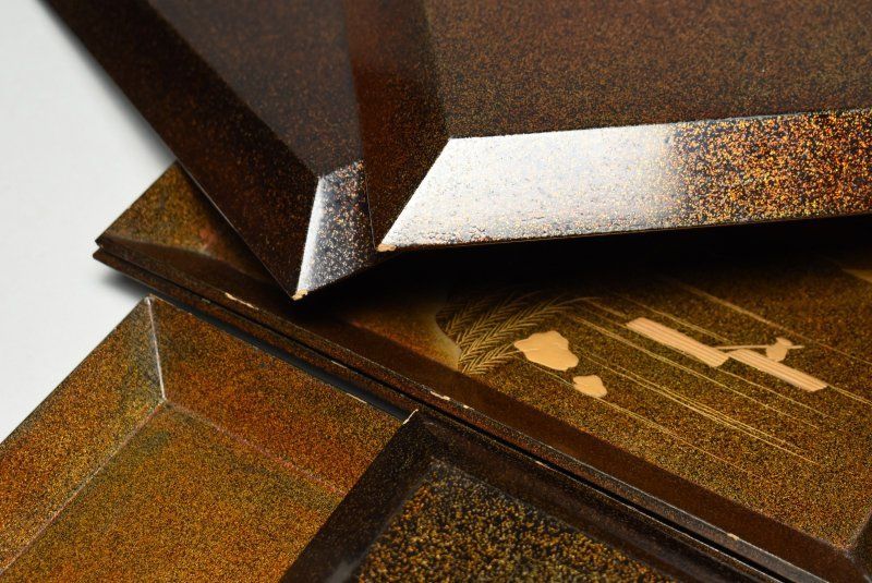 梨地蒔絵絵替盆