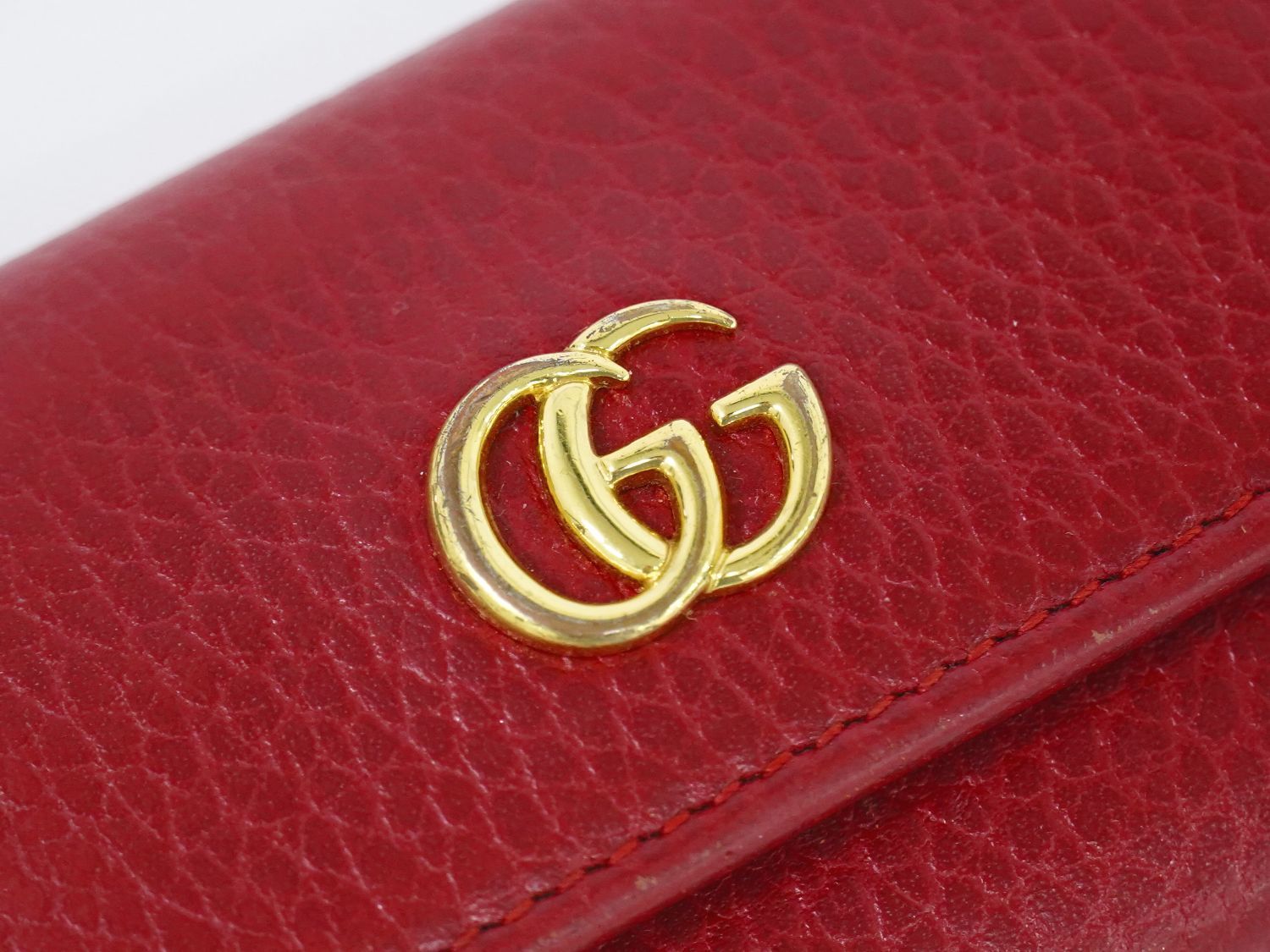 グッチ GUCCI GGマーモント キーケース 6連 レザー レッド 456118 雑貨