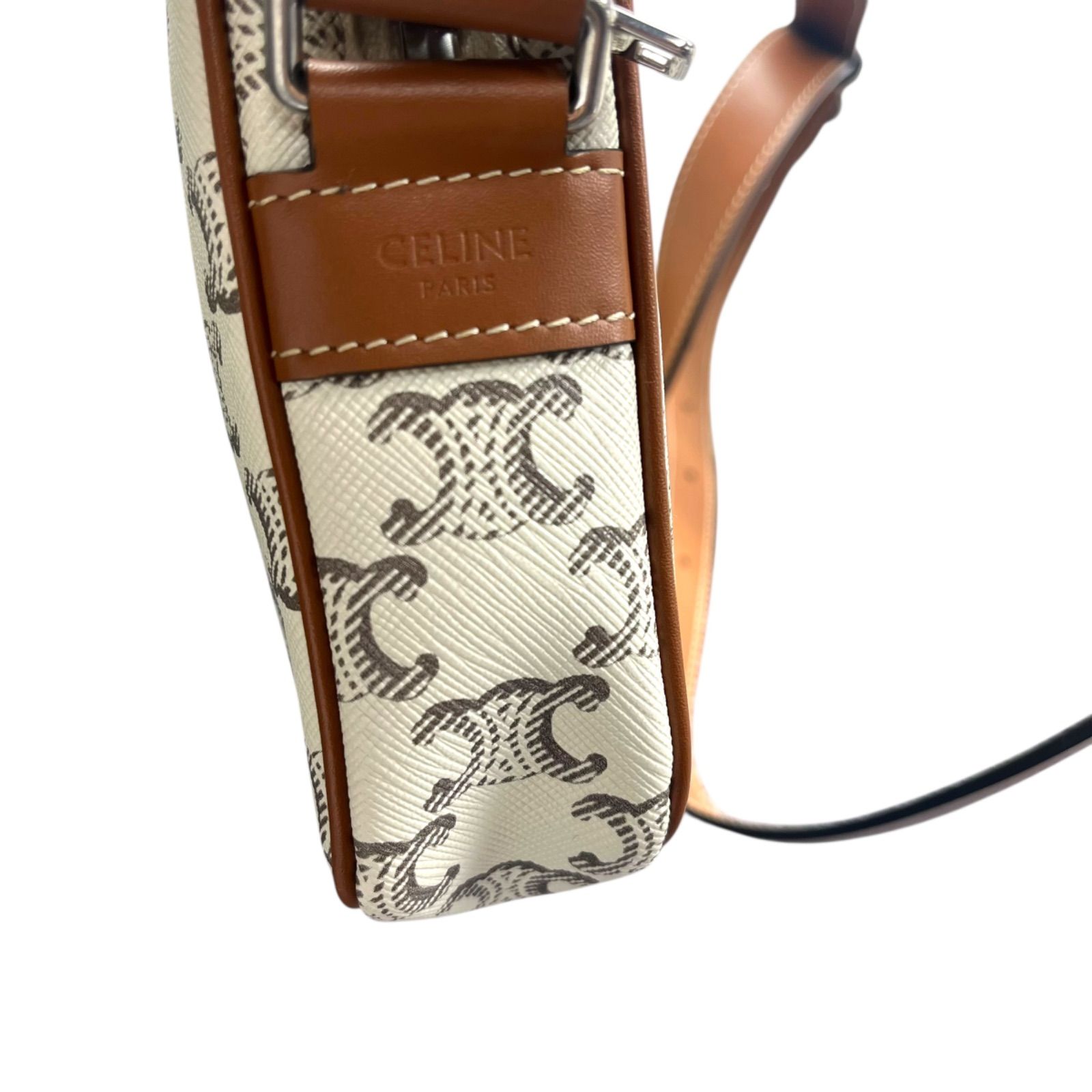 ○美品 セリーヌ CELINE トリオンフ ショルダーバッグ オフ