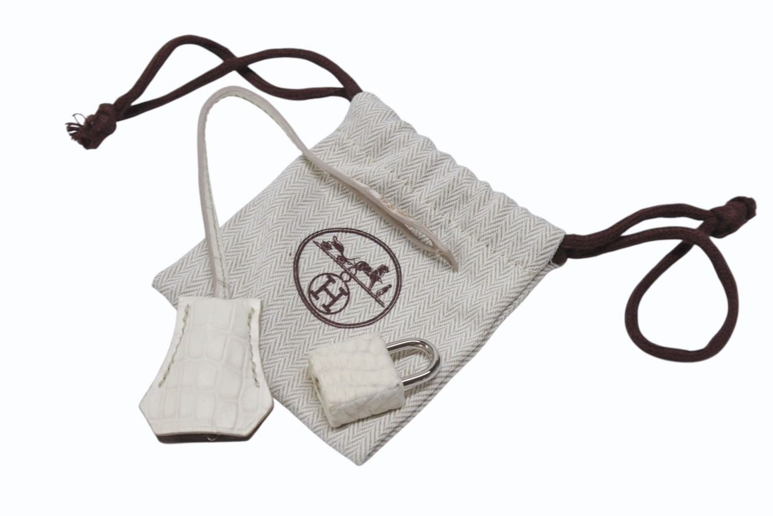 未使用品 HERMES エルメス クロシェット カデナ キー セット ニロティカス ヒマラヤ シルバー金具  中古 4b006284