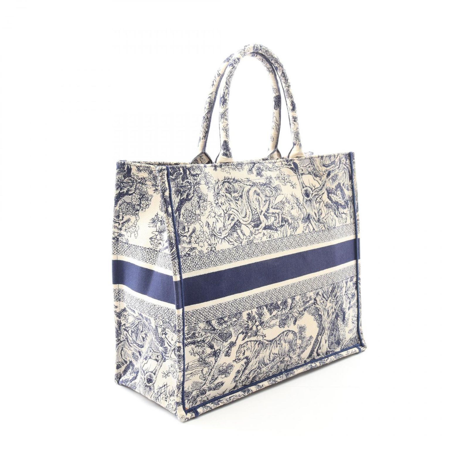 Christian Dior トートバッグ ラージサイズ ネイビー/ベージュ ディオール Dior トートバッグ BOOK TOTE ブックトート ラージ