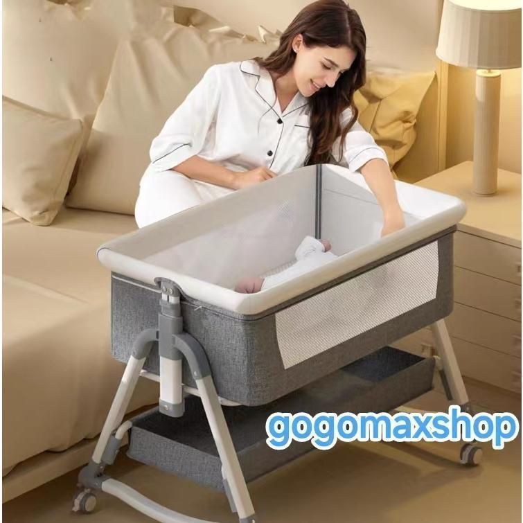 添い寝ベビーベッド グレー HZDMJ HZDMJ ベビーベッド 2023型 グレー