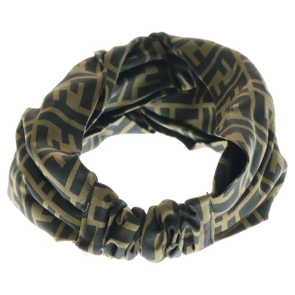 FENDI フェンディ FFヘッドバンド ズッカ柄 ヘアバンド ターバン ブラウン