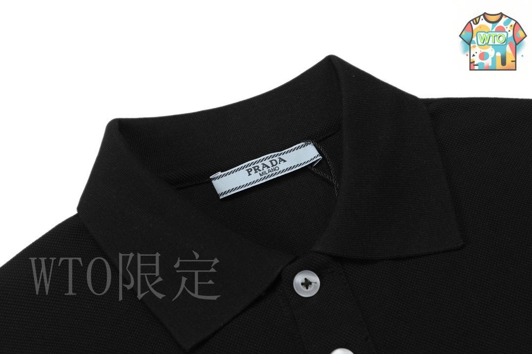 【希少❗️】PRADA ブラック ポロシャツ　黒ロゴ　XL 中古・古着通販】PRADA (プラダ) ポロシャツ ブラック サイズ:S