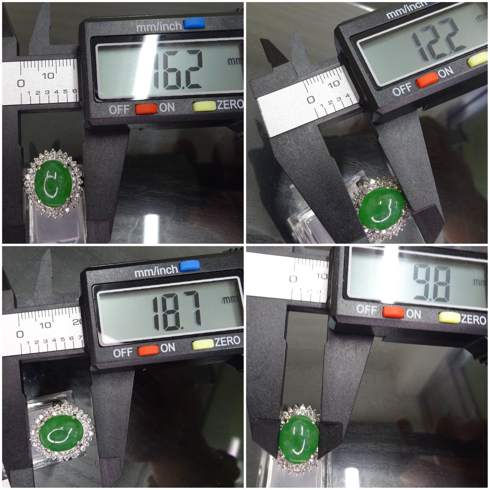 プラチナ pt900 天然翡翠(ひすい ヒスイ)1.80ct 天然ダイヤモンド0.84 