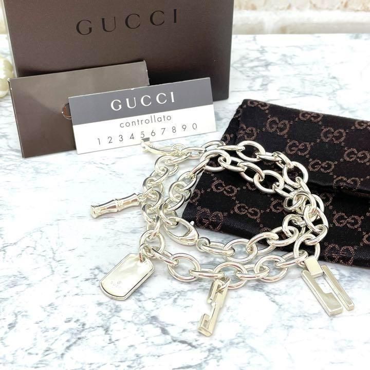 ほぼ未使用】GUCCI silver necklace グッチ シルバー チャーム