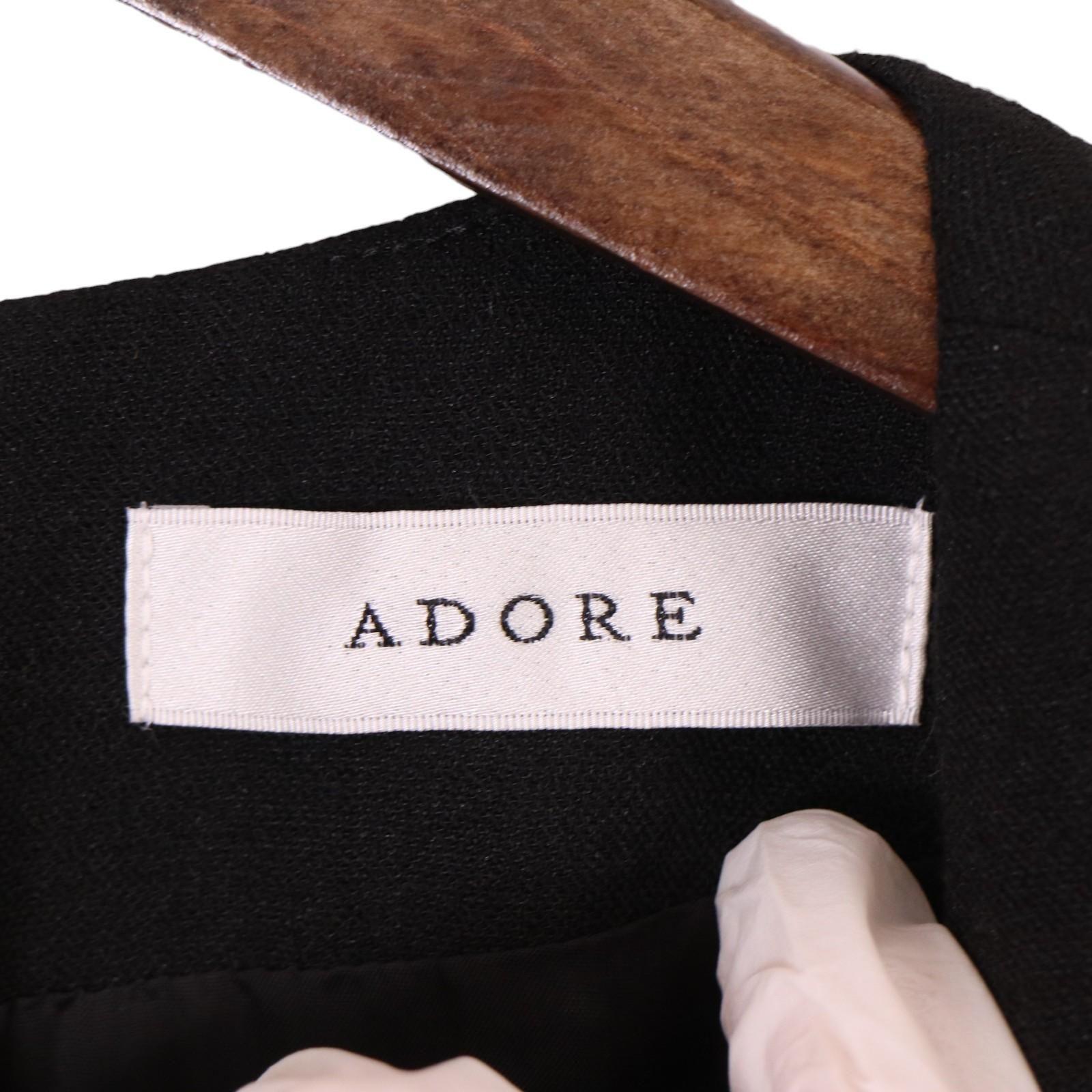 ADORE アドーア 22年製 ブラック バイ ラインジョーゼットセーラーヨークワンピース 36