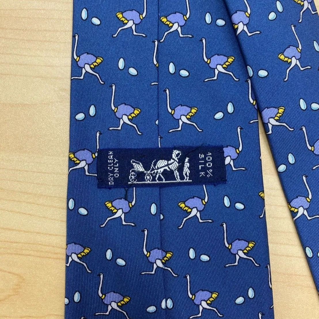 HERMES エルメス ネクタイ ダチョウ柄 アニマル 高級ブランド メンズ