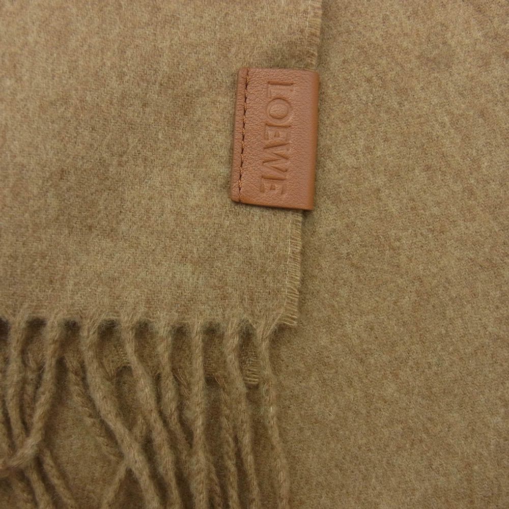 LOEWE ロエベ F811257X68 CASHMERE MUFFLER ロゴレザー カシミヤ  