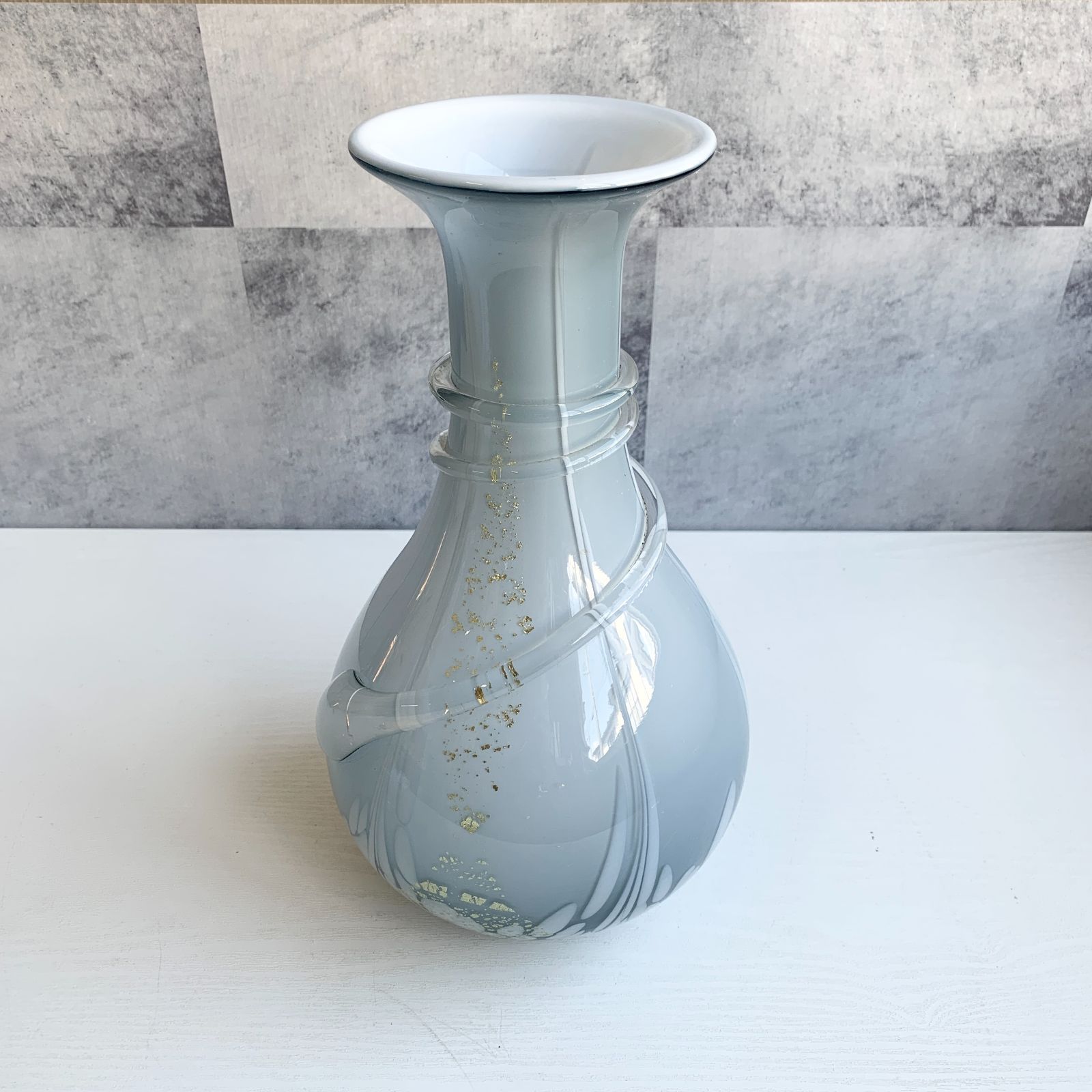 カメイガラス KAMEI GLASS 本金使用 花瓶 花器 フラワーベース