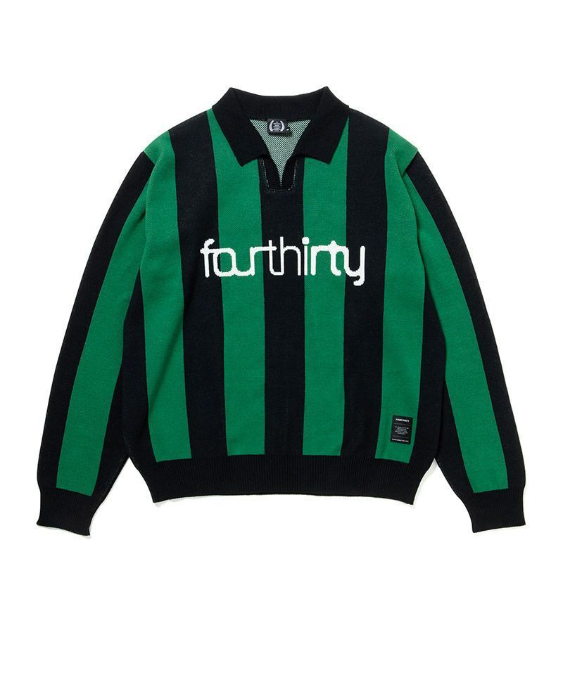 430 fourthirty L-S STRIPE JERSEY KNIT POLO | フォーサーティ L-S ストライプ ジャージー ニット ポロ