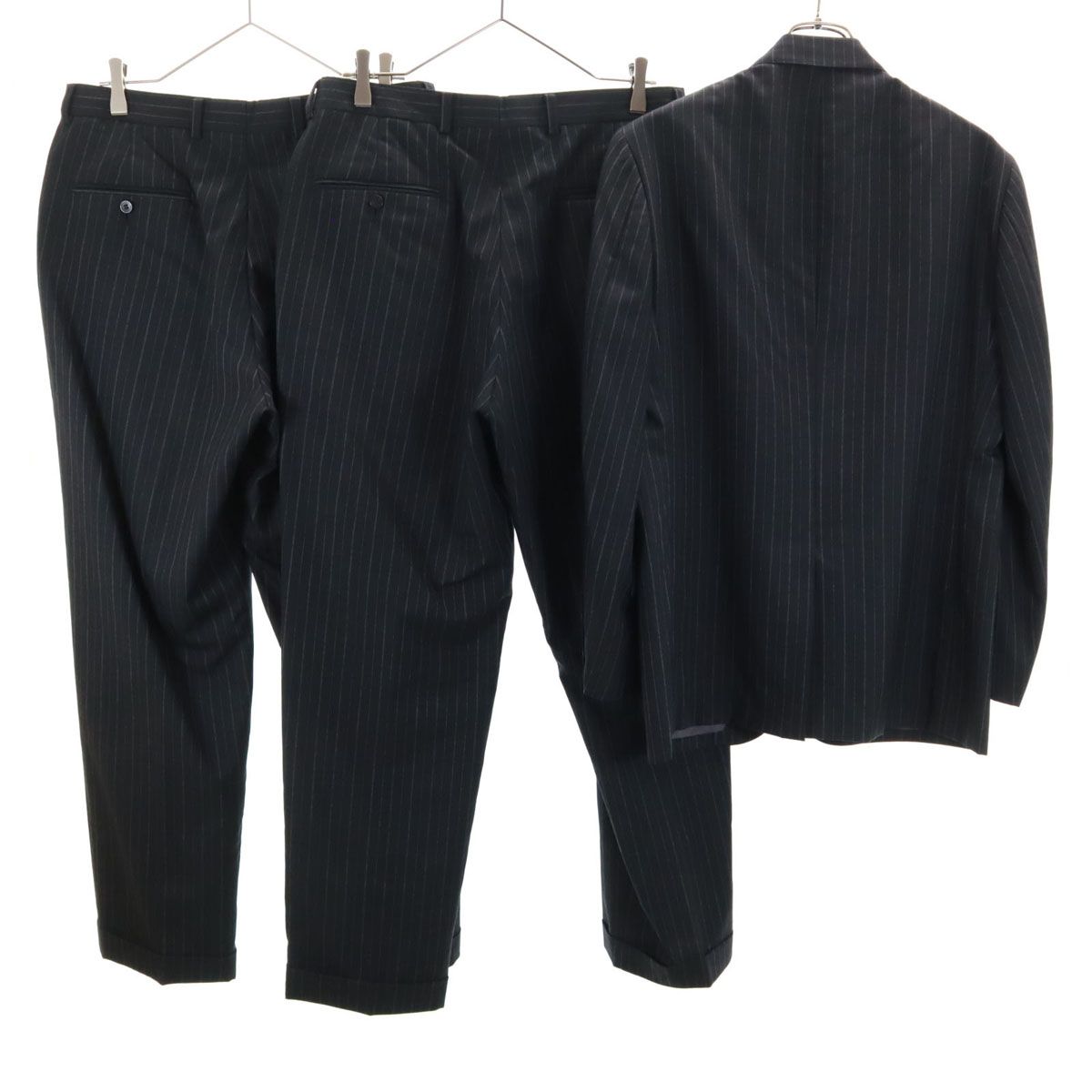 Brooks Brothers ブルックスブラザーズ ストライプ柄 スーツ 上下 セットアップ グレー メンズ 古着