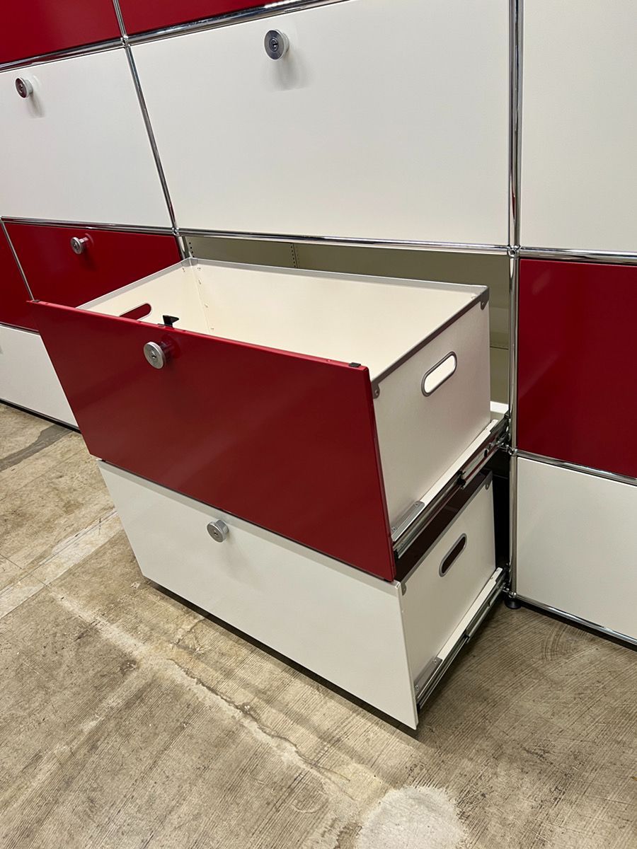 中古　USM Haller USMハラー　キャビネット　ルビーレッド キャスター 中古 USM Haller USMハラー キャビネット ルビーレッド キャスター