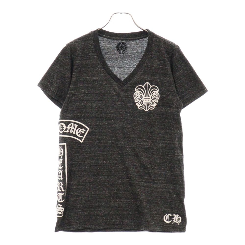 クロムハーツ Vネック TEE CHROME HEARTS グレー Vネック Tシャツ