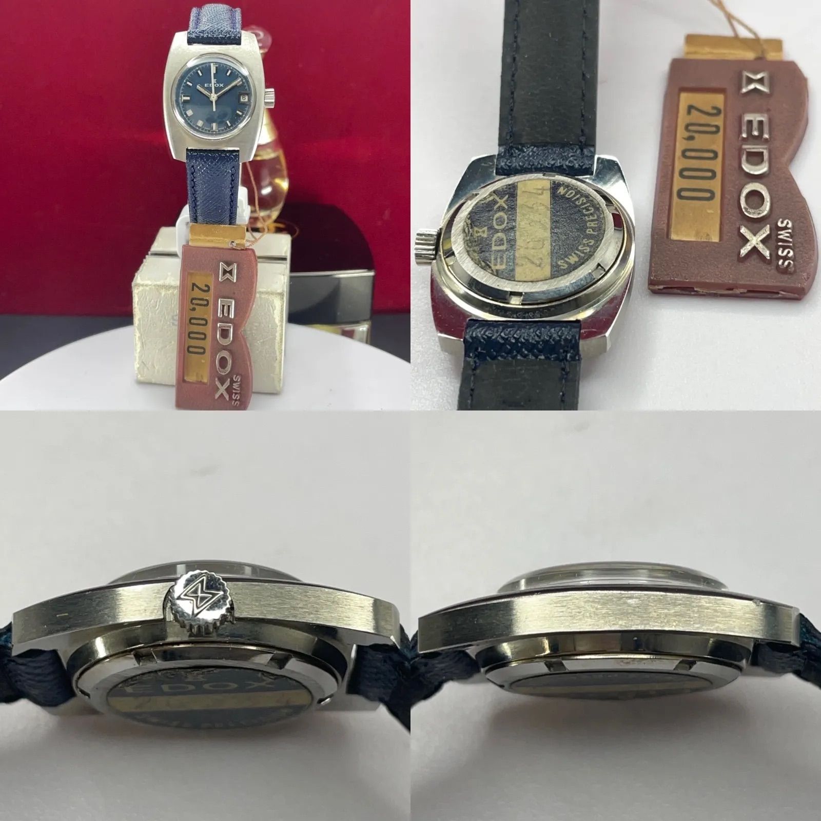 レア デッドストック 未使用 70s EDOX 手巻 純正竜頭 スイス製 腕時計 レア デッドストック 未使用 70s EDOX 手巻 純正竜頭 スイス製