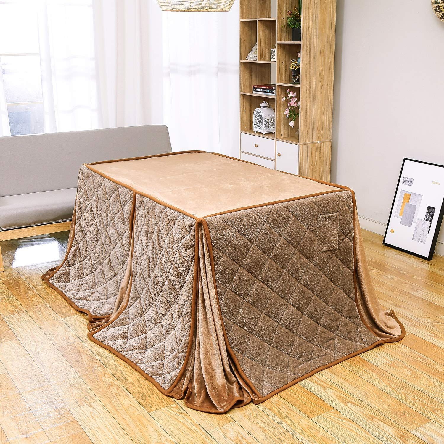 Size 約240x295cm テーブル用省スペースこたつ布団 _Color ベージュ JEMAジェマ ハイタイプ テーブル ダイニング 省スペース こたつ布団 こたつ掛け布団 掛け布団単品 吸湿発熱 ふわふわ感触フランネル生地 約240x295ｃｍ 長方形