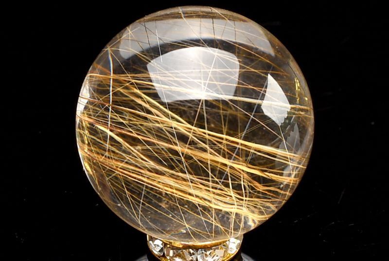 １点物 AAAA 放射状針の輝き シルバールチルクォーツ 24mm 丸玉 台座付き スフィア パワーストーン 天然石 _C3683 宅急便 NEXPOTALLINN_EU