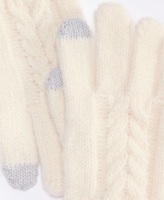 送料無料 スタイルアンドコー レディース 手袋 アクセサリー Women s Cable Knit Gloves Ivory