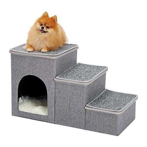 木製 グレー PAWZ Road 犬 階段 ドッグステップ 犬ステップ 3段 2way 