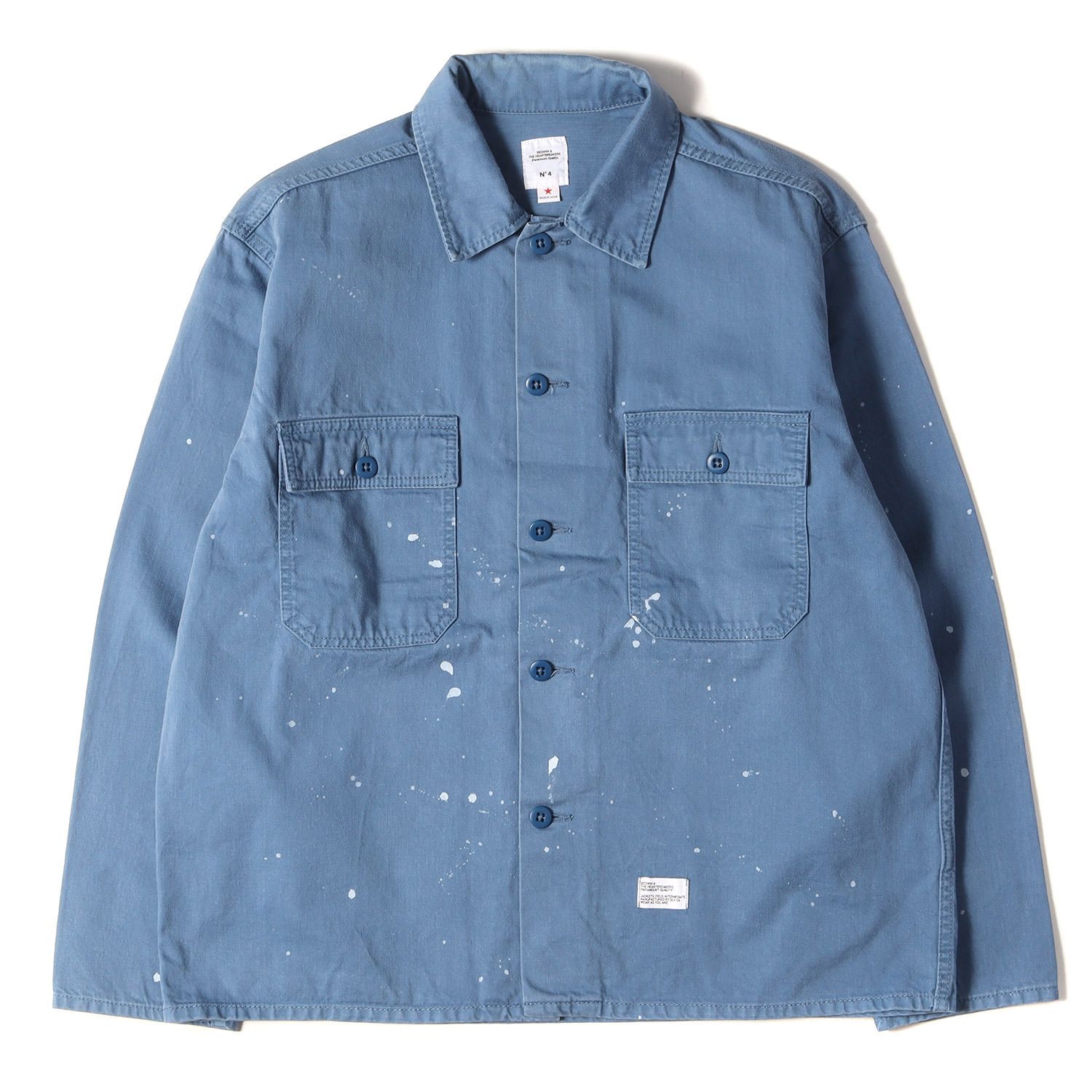 BEDWIN ベドウィン シャツ ペンキ加工 バックサテン ミリタリーシャツ 