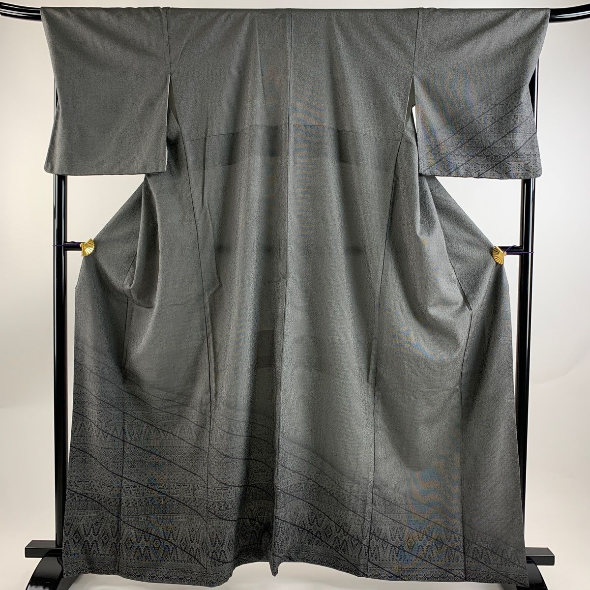 美品 付下げ訪問着 袷 広衿 洗える 一つ紋 英 裄62cm 丈150.5cm 2025年