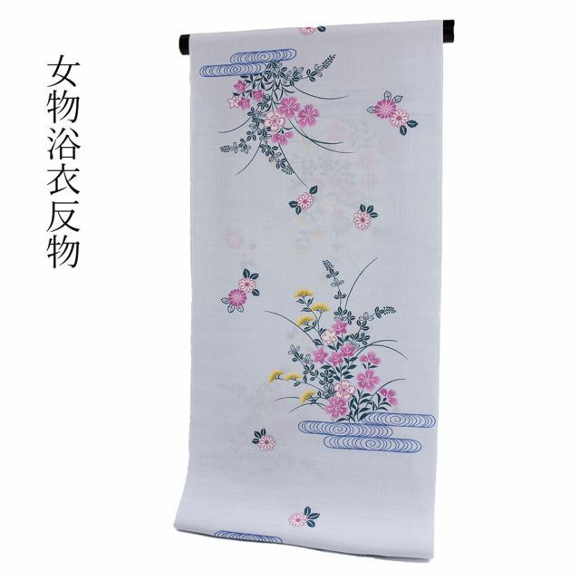 呉服屋 東レセオα ポリエステル 浴衣 反物 洗える着物 爽涼快 生地 婦人もの ゆかた レトロ ブランド 未仕立て品 オーダーメイド レディース ＼マラソン限定クーポン配布中／[セオα] 浴衣 反物 波