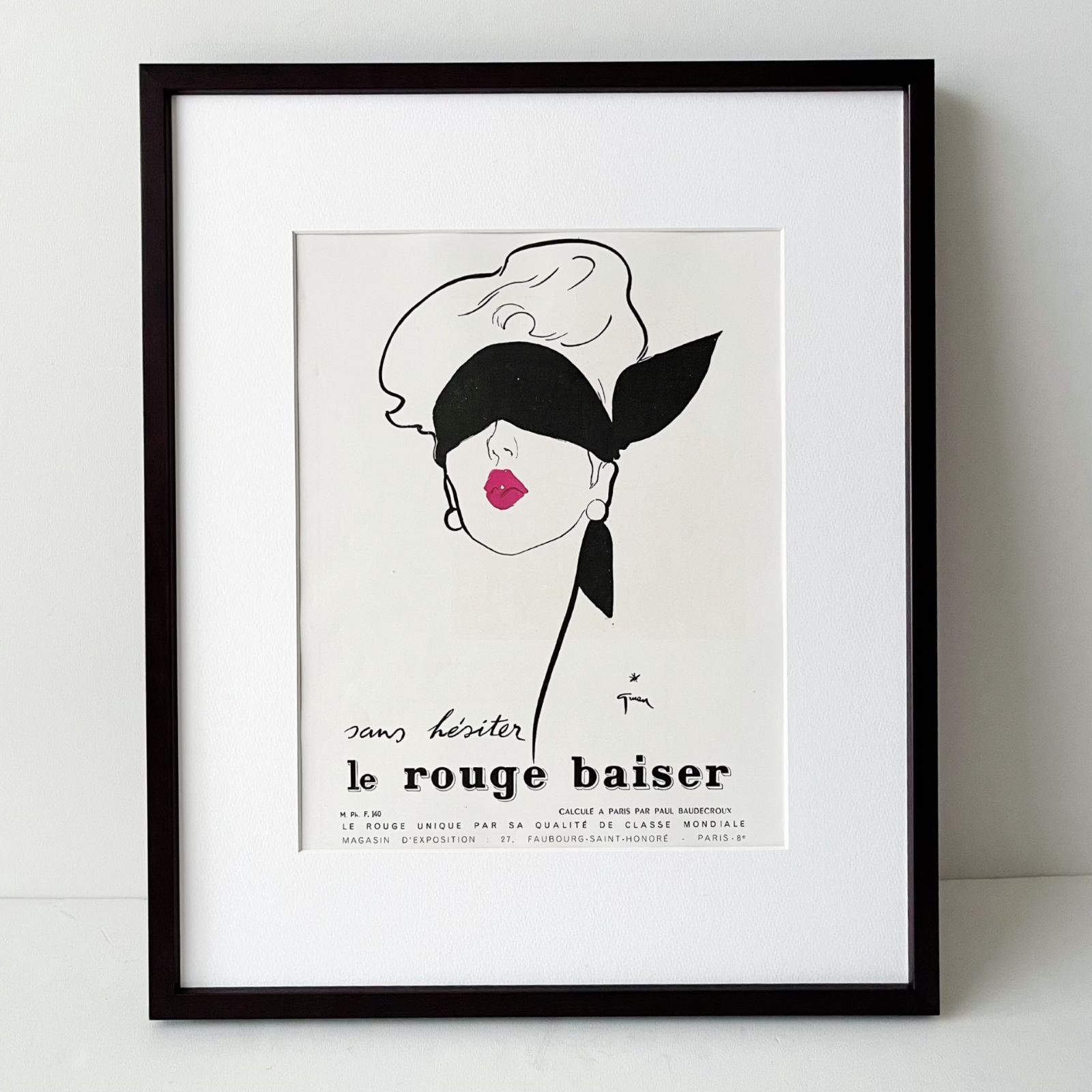 人気/希少/額装済】le rouge baiser ビンテージポスター 【公式通販】